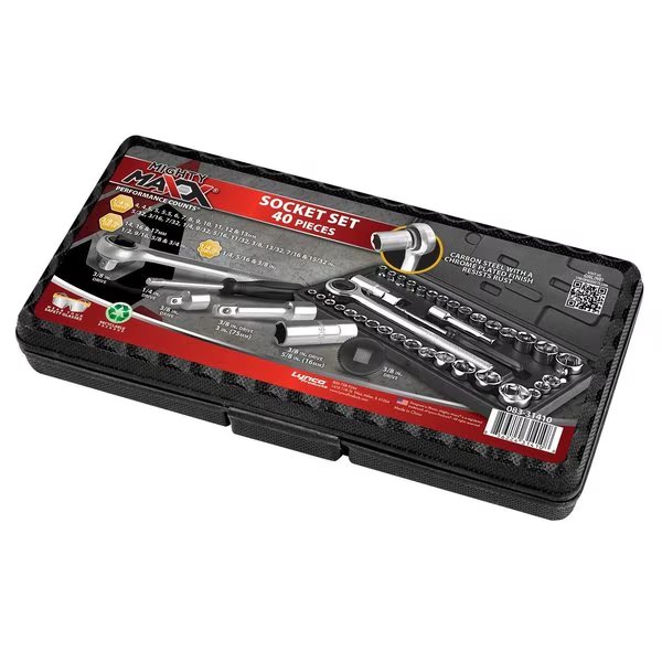Socket Set w Storage Case 40pc, Mighty Maxx, Mfr#: 083-31410